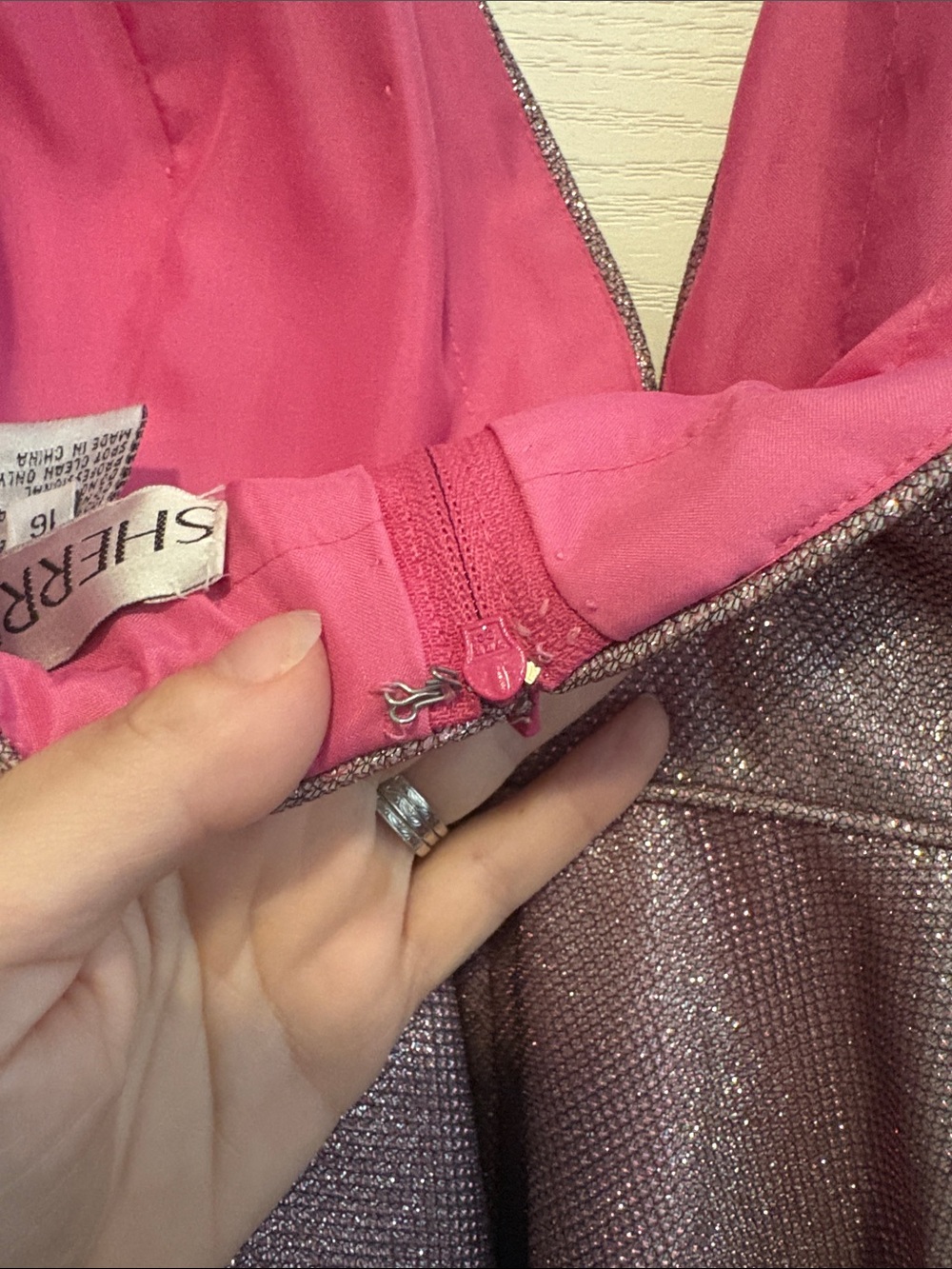 Sherri Hill Sparkling Dusty Rose A-Line Mini Dress - Picture 3 of 7